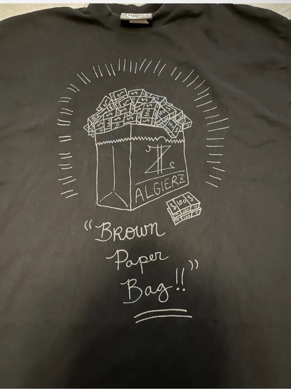 DJ Khaled x ALGIERZ Brown Paper Bag Tall Tee Rare Streetwear from Houston TX 🤟💨